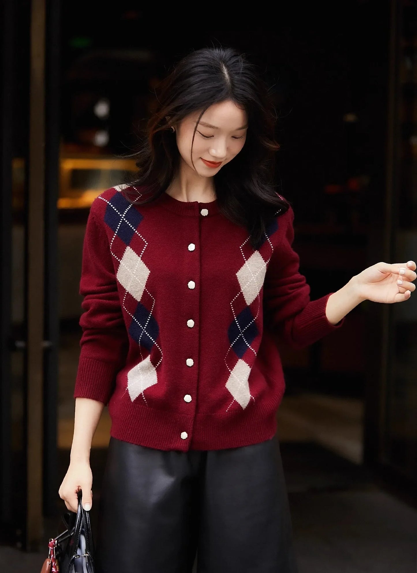Elle Diamond Cashmere Cardigan