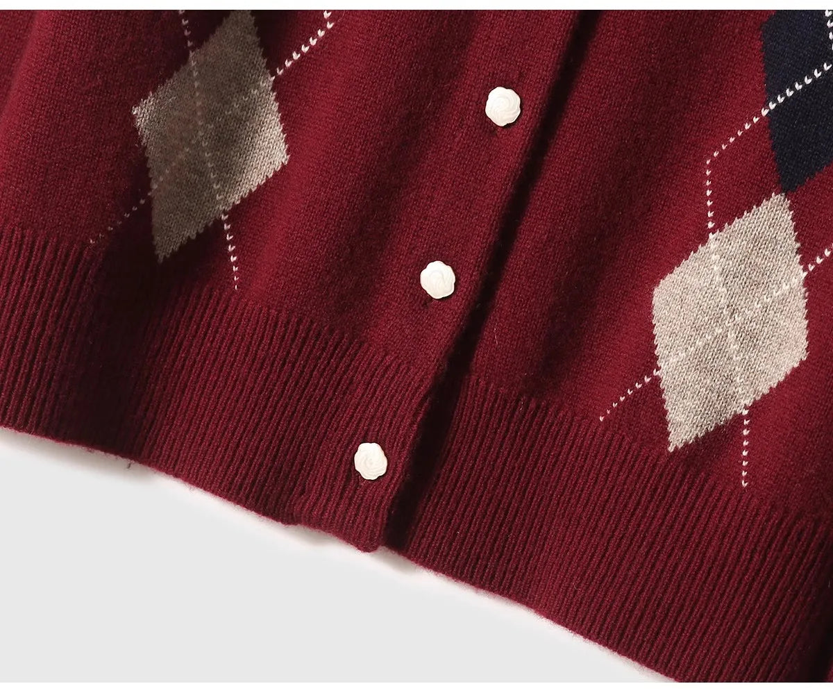 Elle Diamond Cashmere Cardigan