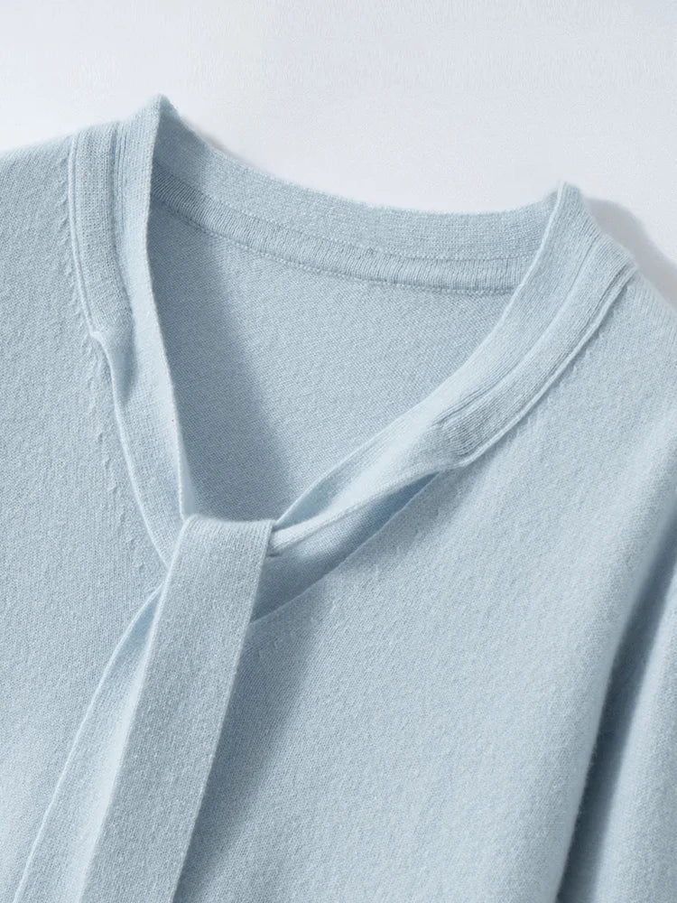Selene Scarf-Collar Cashmere Pullover