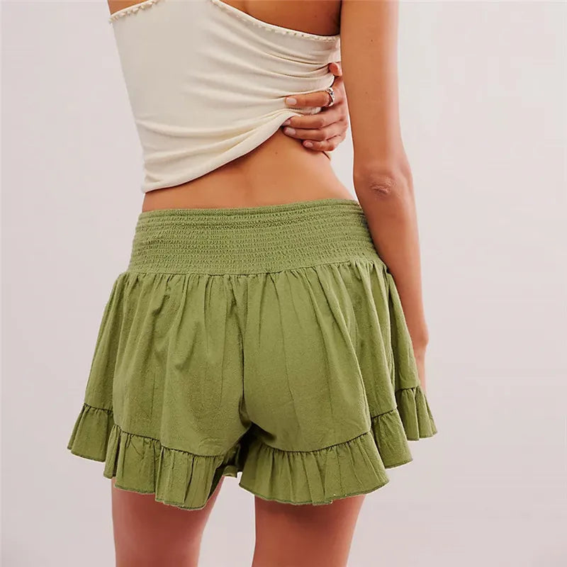 Calida Embroidered Ruffle Pocket Shorts