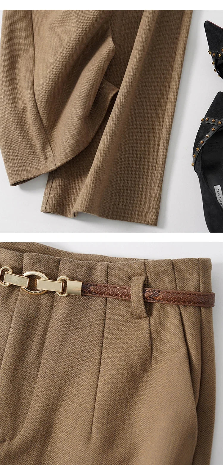 Milano Wide Leg Wool Trousers