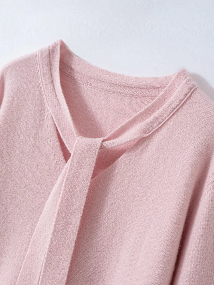 Selene Scarf-Collar Cashmere Pullover