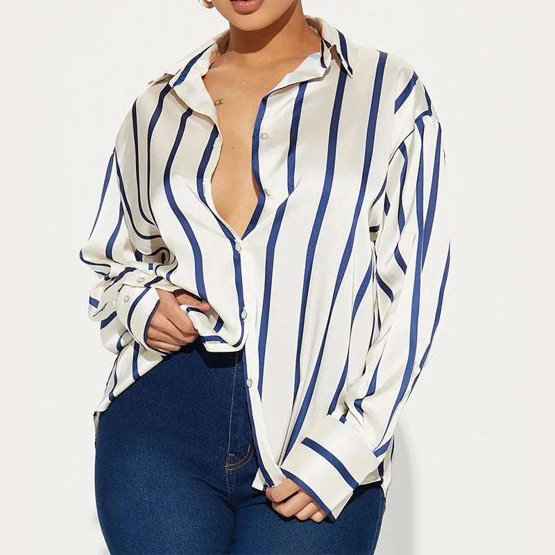 Delaney Satin Stripe Shirt
