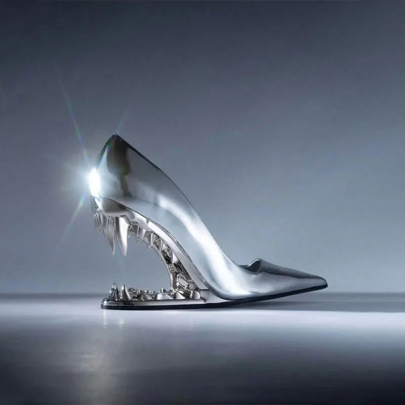Panther Teeth High-Heel Stiletto Pumps