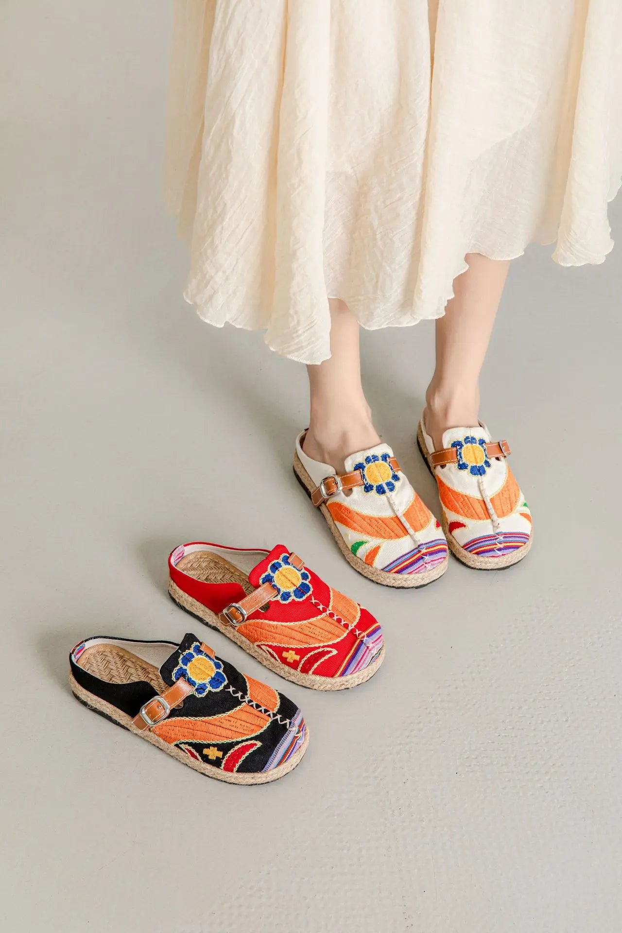 Evelyn Rojas Woven Slip-Ons
