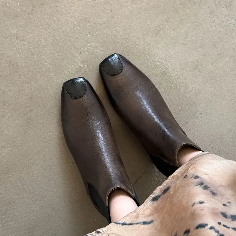 Redmond Square-Toe Leather Boots