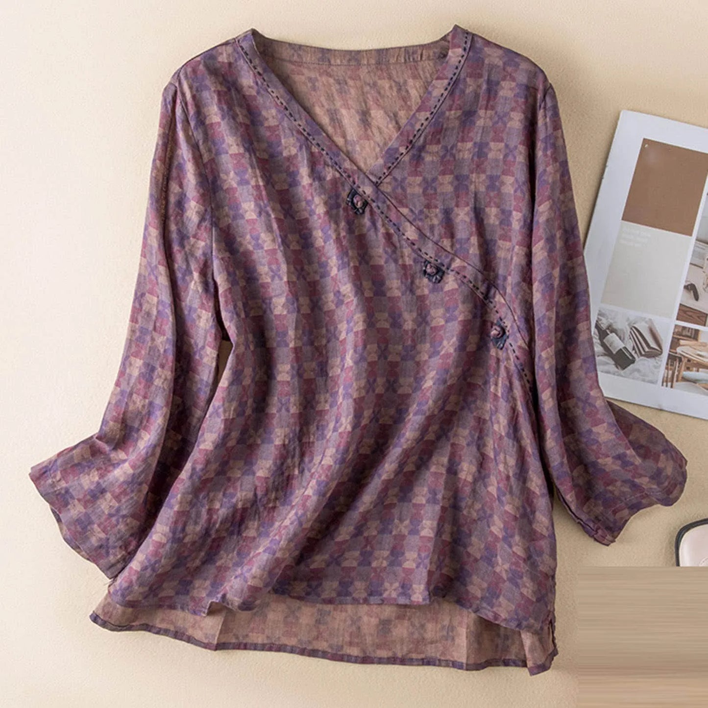 Kaien Crosswrap Linen Blouse