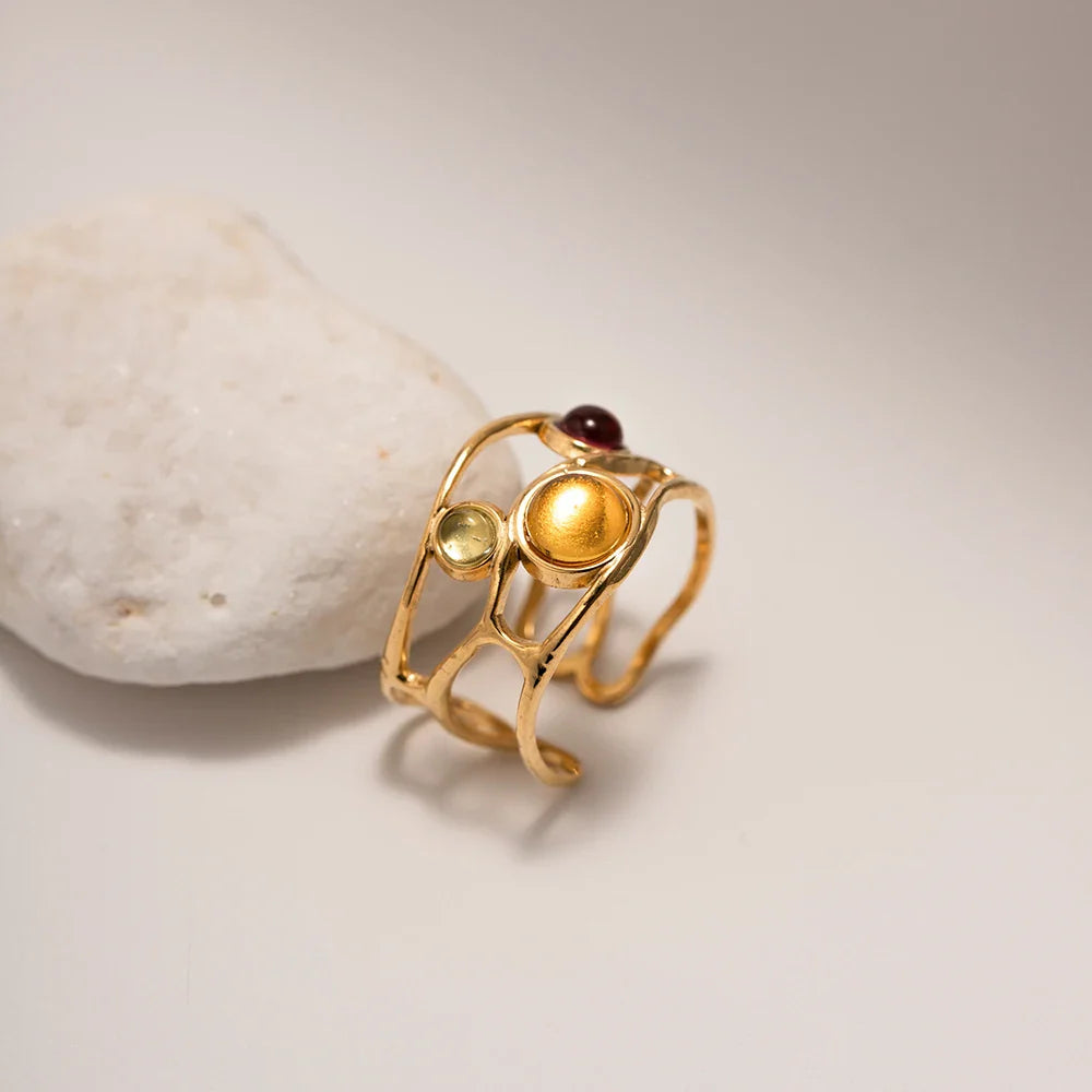Solari Resin Gem Open Ring