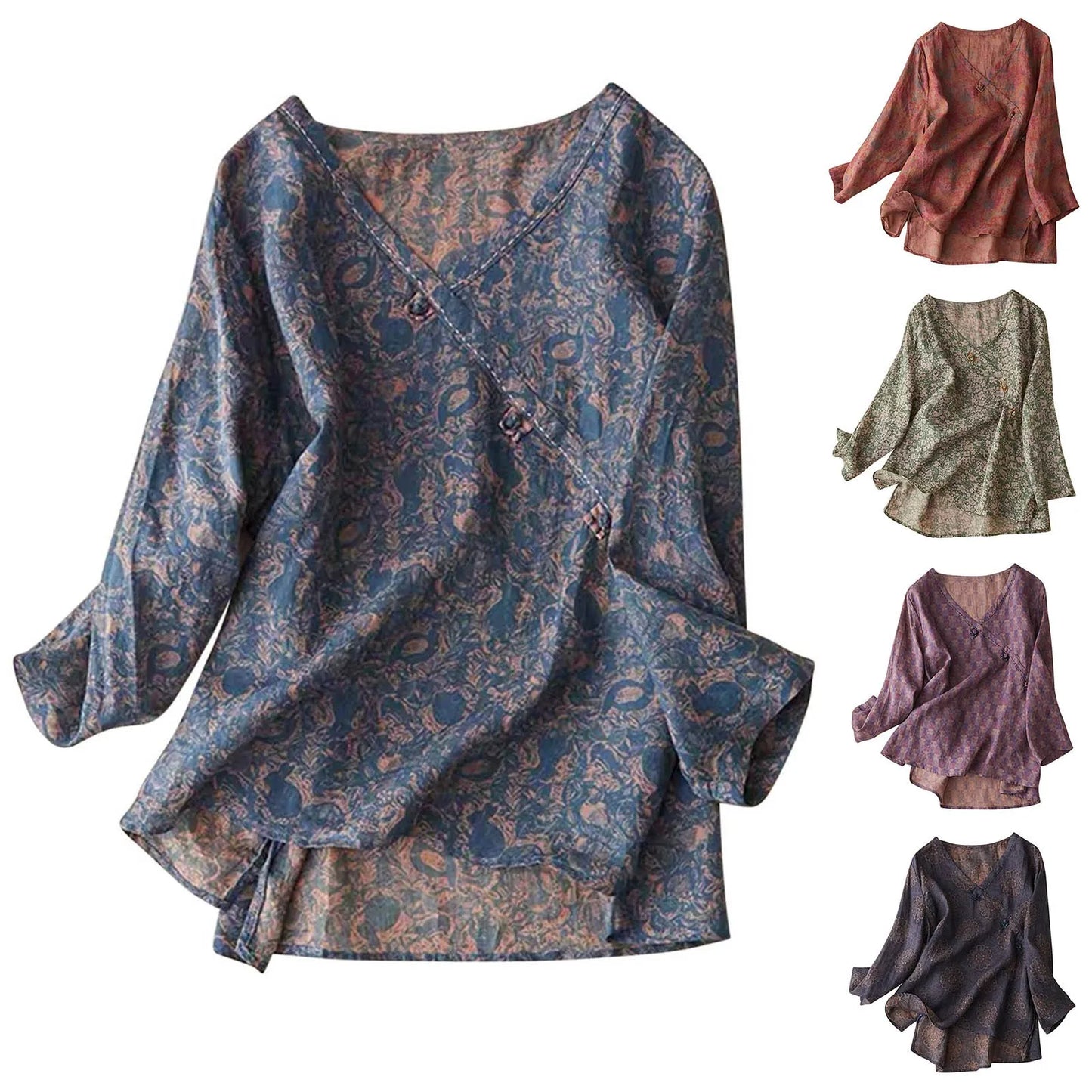 Kaien Crosswrap Linen Blouse