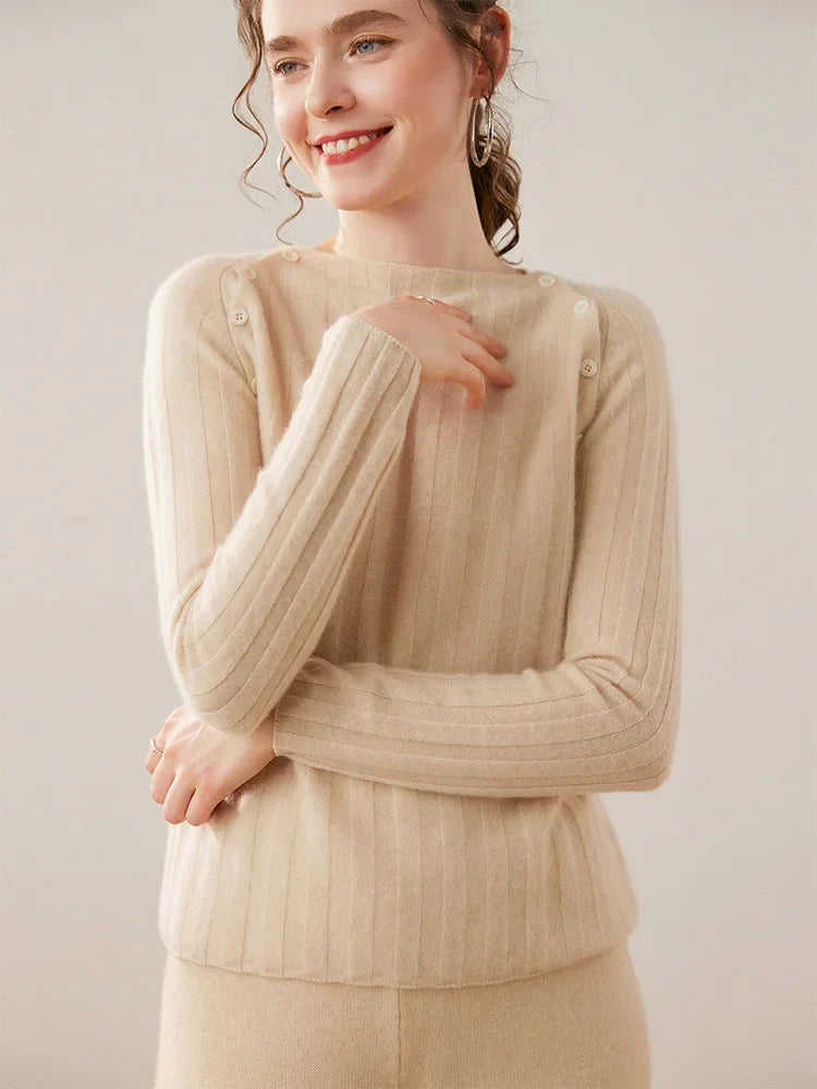 Maribel Buttoned Cashmere Sweater