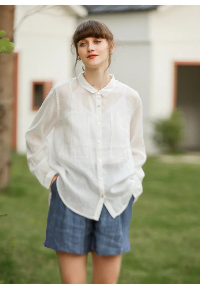 Olivia 100% Linen Summer Shorts