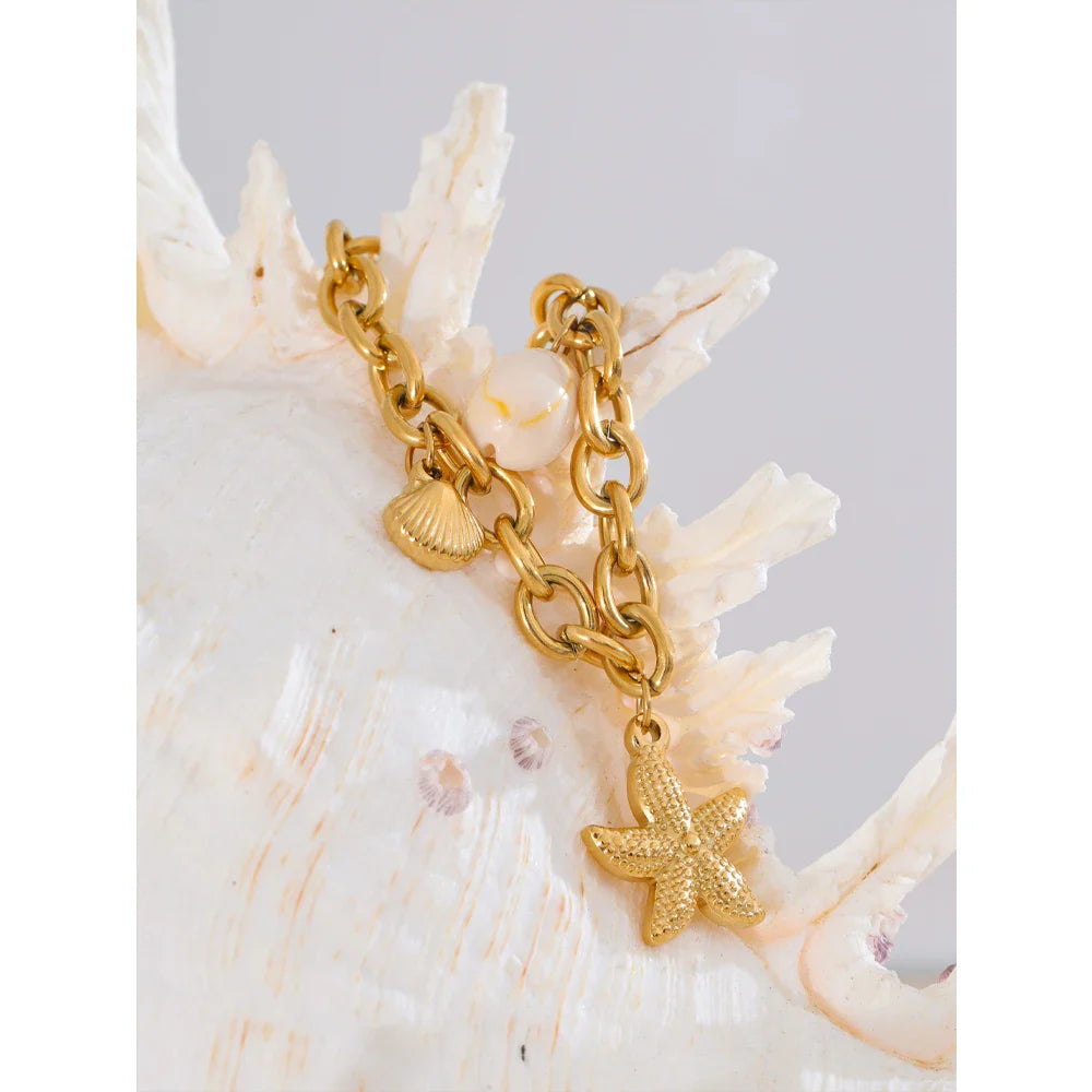 Marée Gold Chain Starfish Bracelet