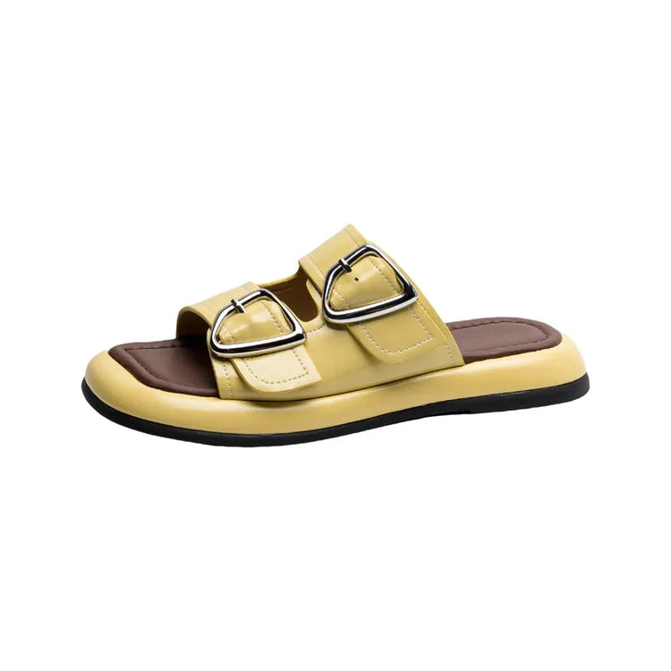 Selma Twin-Buckle Slide Sandals
