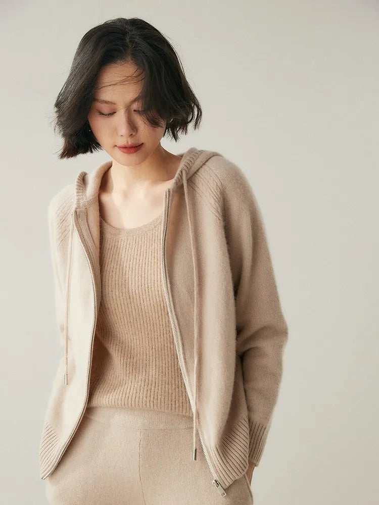 Glädje Classic Cashmere Zipup Hoodie