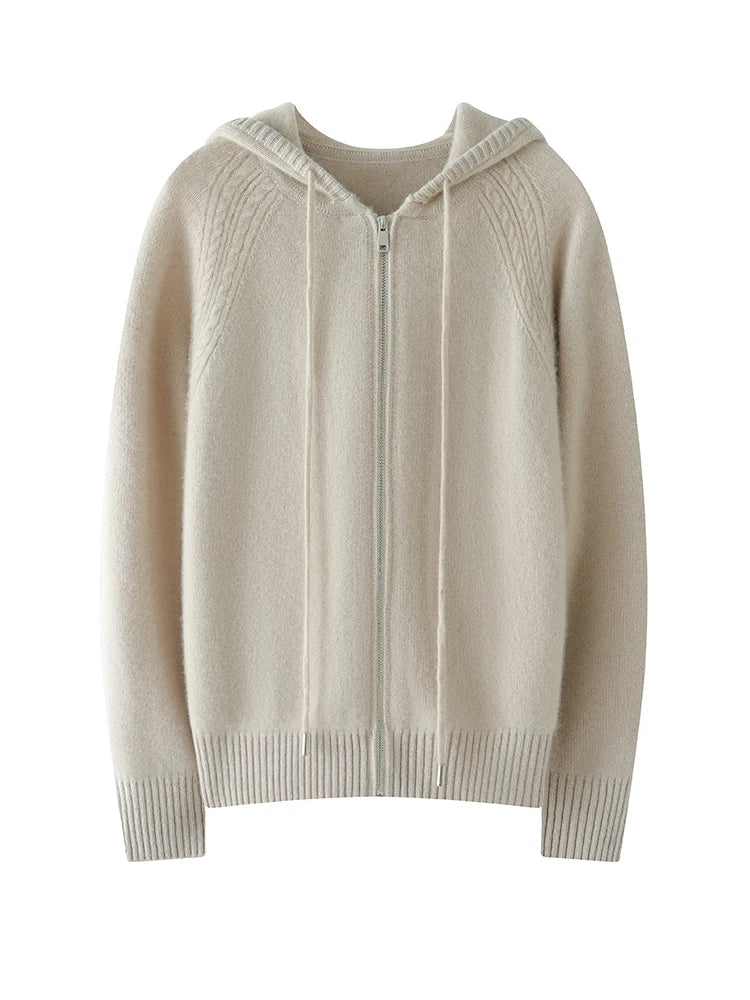 Glädje Classic Cashmere Zipup Hoodie