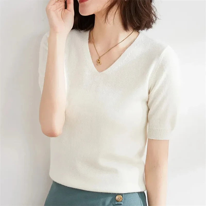 Elysian V-Neck Knit Top