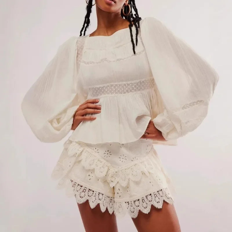 Evelyn Harrow Lace Shorts