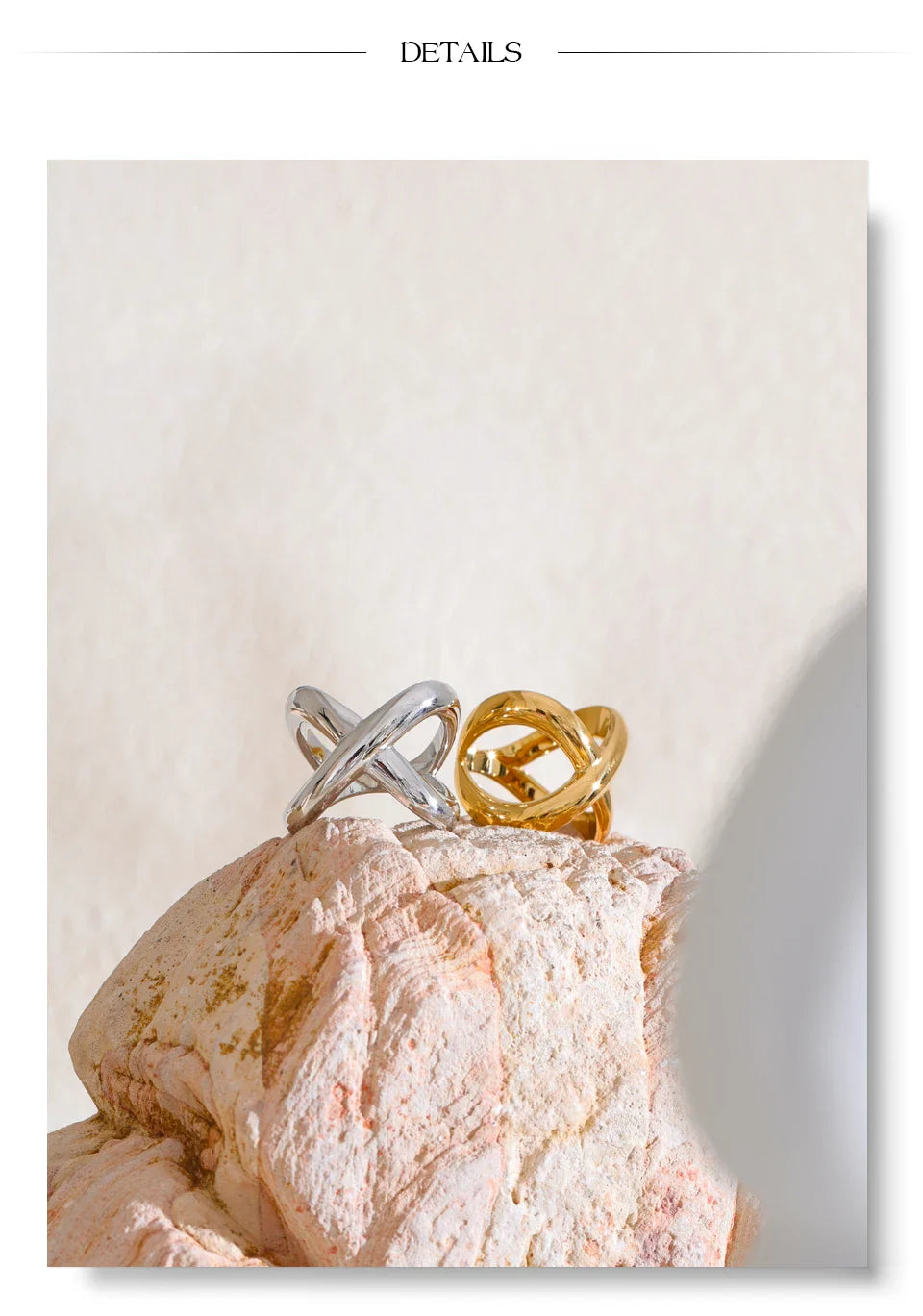 Elvia Cross Statement Gold Plated Band Ring