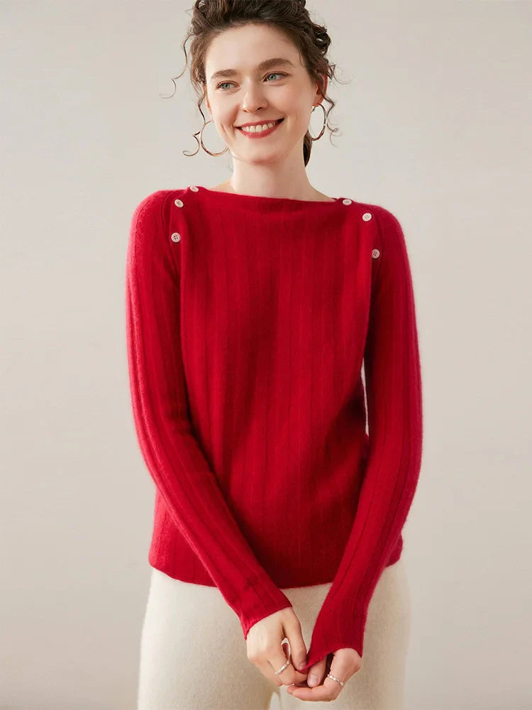 Maribel Buttoned Cashmere Sweater