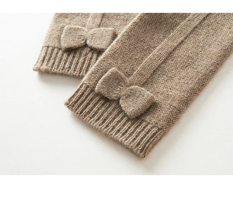 Bow Tied Cashmere Mittens