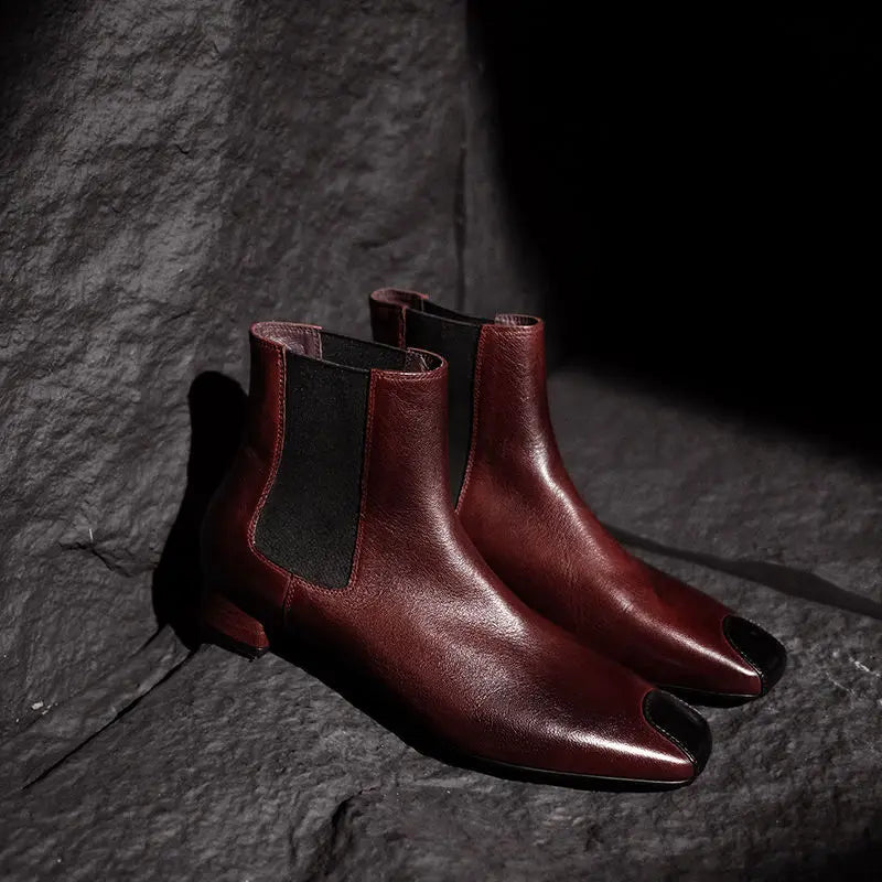 Redmond Square-Toe Leather Boots