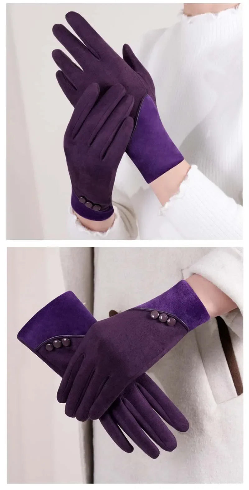 Midnight Paris Charm Suedes Gloves