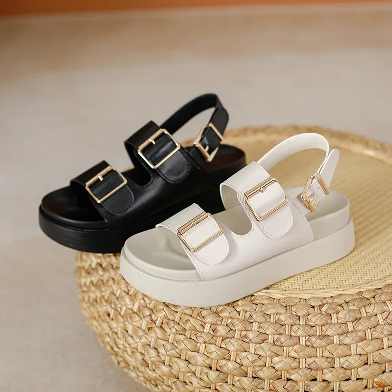 Italian Leather Platform Sandal