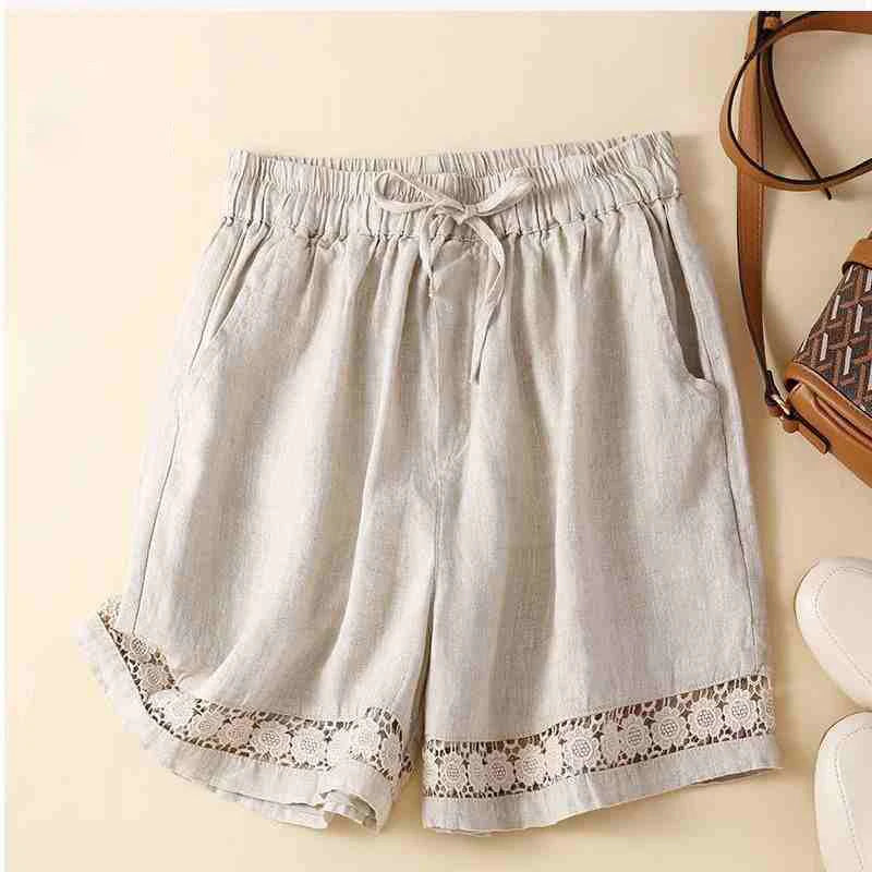 Lenora Embroidered Linen Shorts