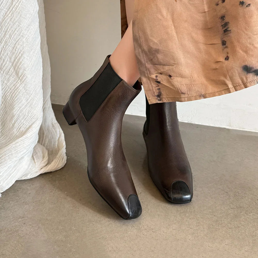 Redmond Square-Toe Leather Boots