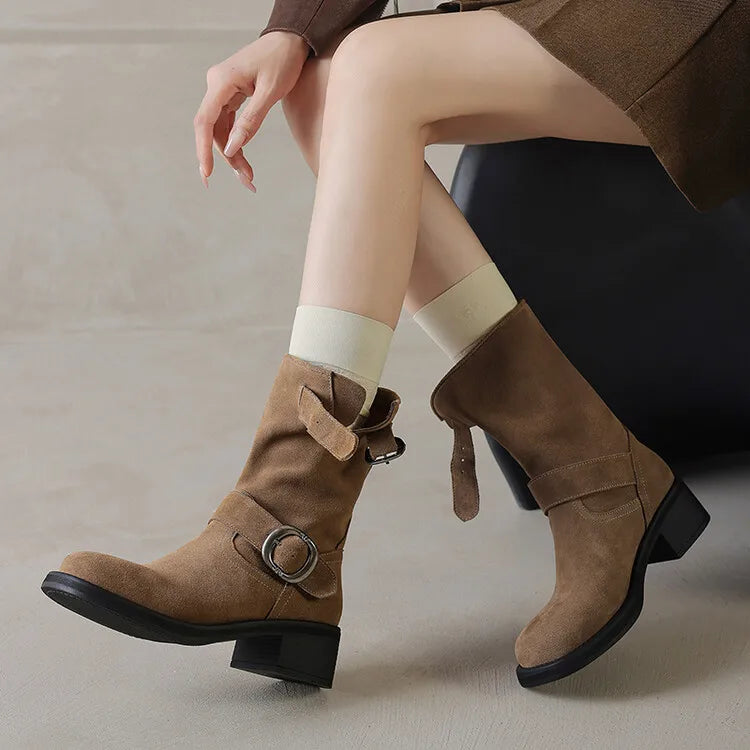 Blackthorn Suede Buckle Boots