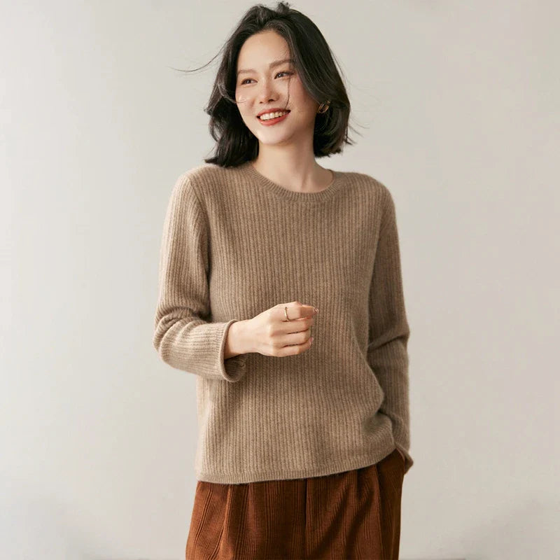 Elmsford Ribbed Cashmere Crewneck