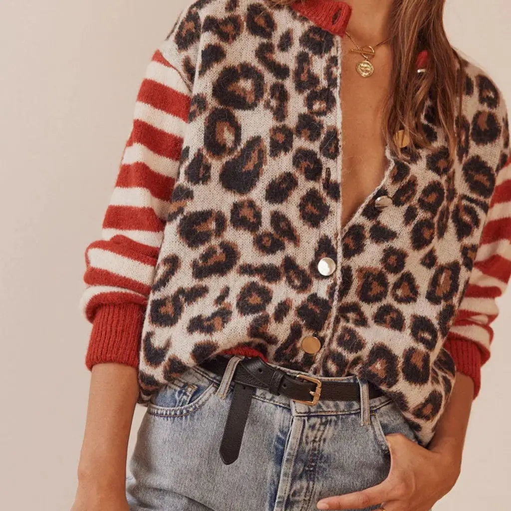 Chloe Leopard Striped Top