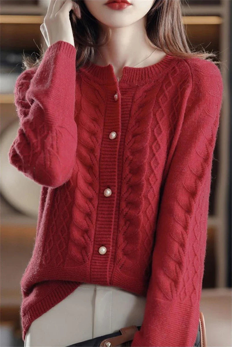 New London Pearl Button Cardigan