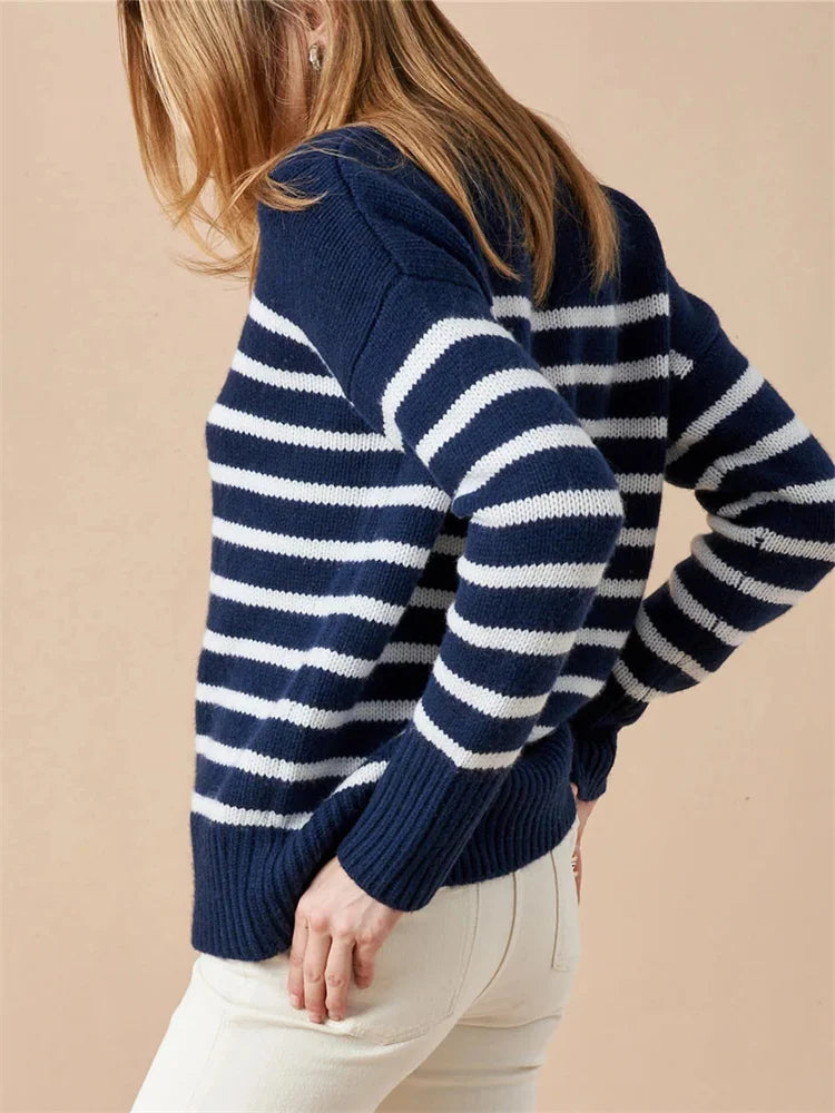 Mariner’s Striped Cotton Pullover Spring Sweater