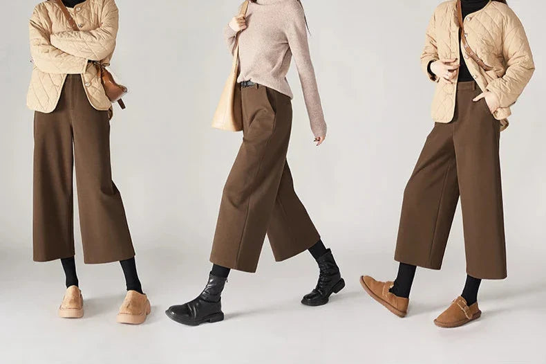 Autumn Woolen Wide Leg Pants