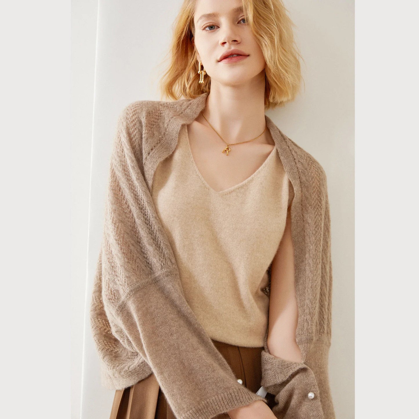 Cashmere Pearl Cardigan Wrap