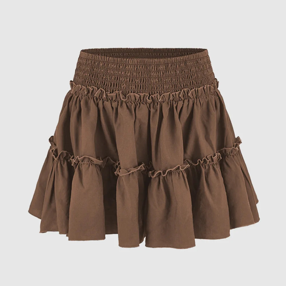 Viora Leopard Ruffle Skirt