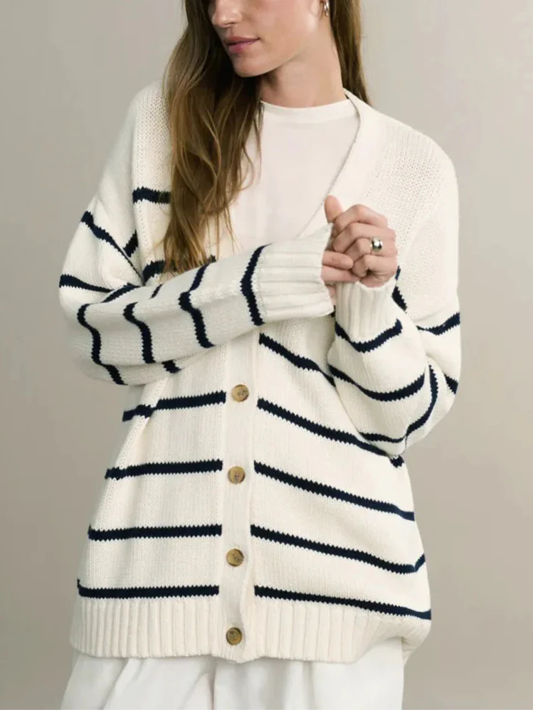 Westhaven Organic Striped Cardigan