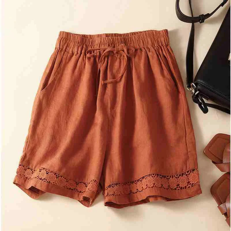 Lenora Embroidered Linen Shorts