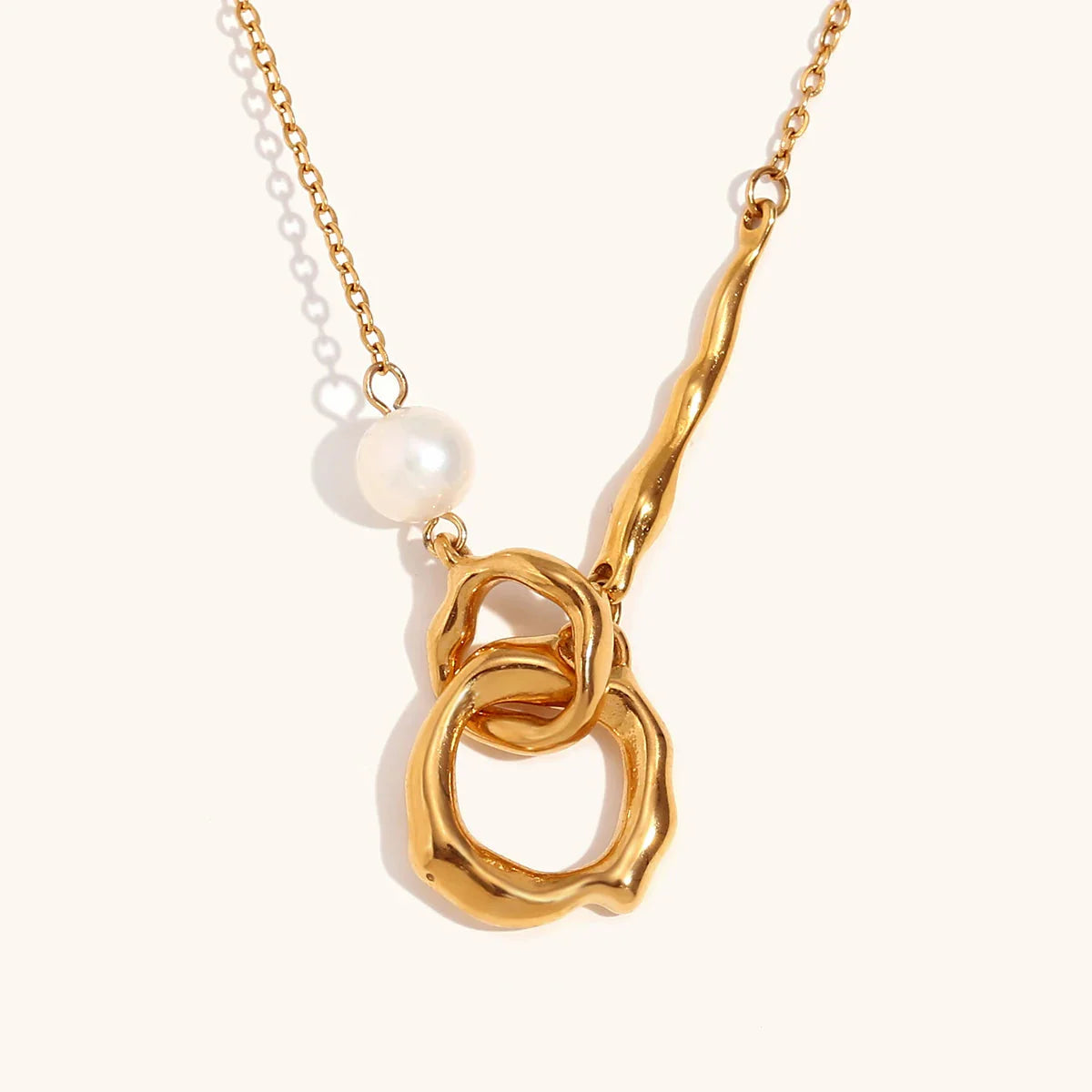 Ciroli Twisted Golden Drop Chain Necklace