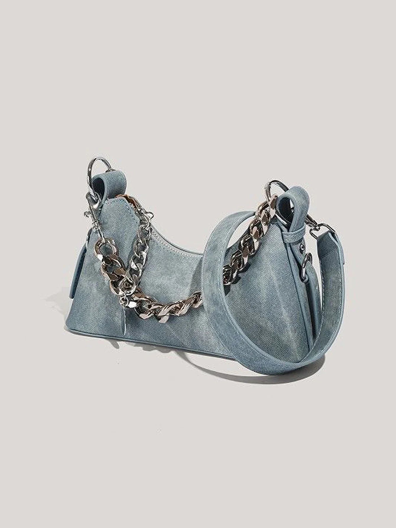 Céleste Denim Chain Bag