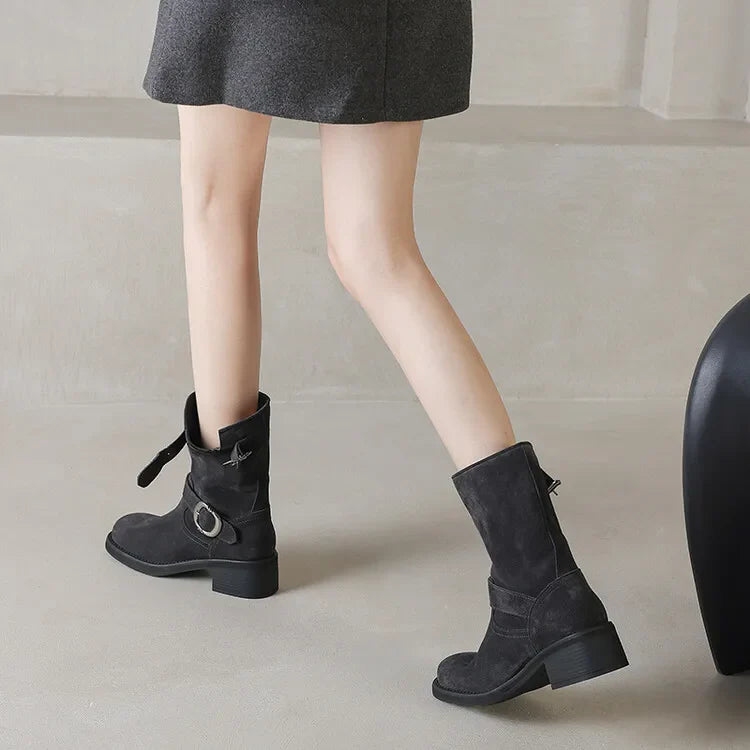 Blackthorn Suede Buckle Boots