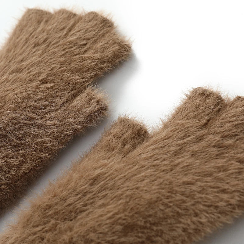Winter Mink Fingerless gloves