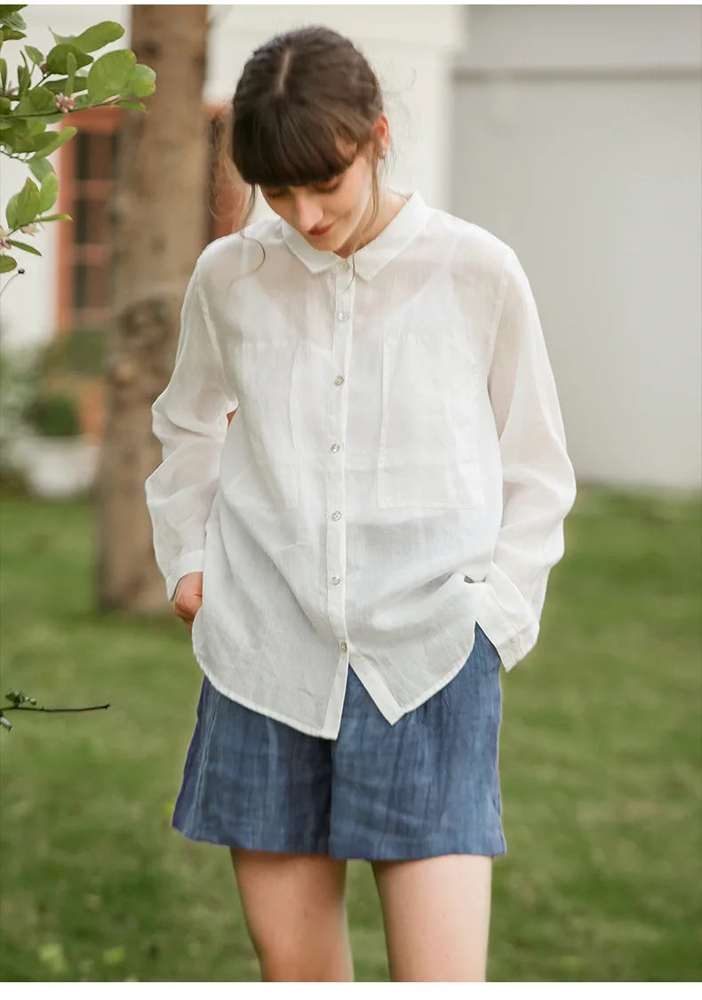 Olivia 100% Linen Summer Shorts
