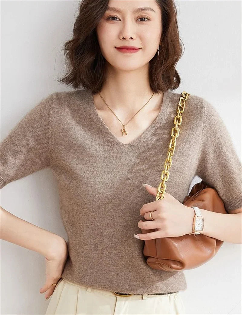 Elysian V-Neck Knit Top