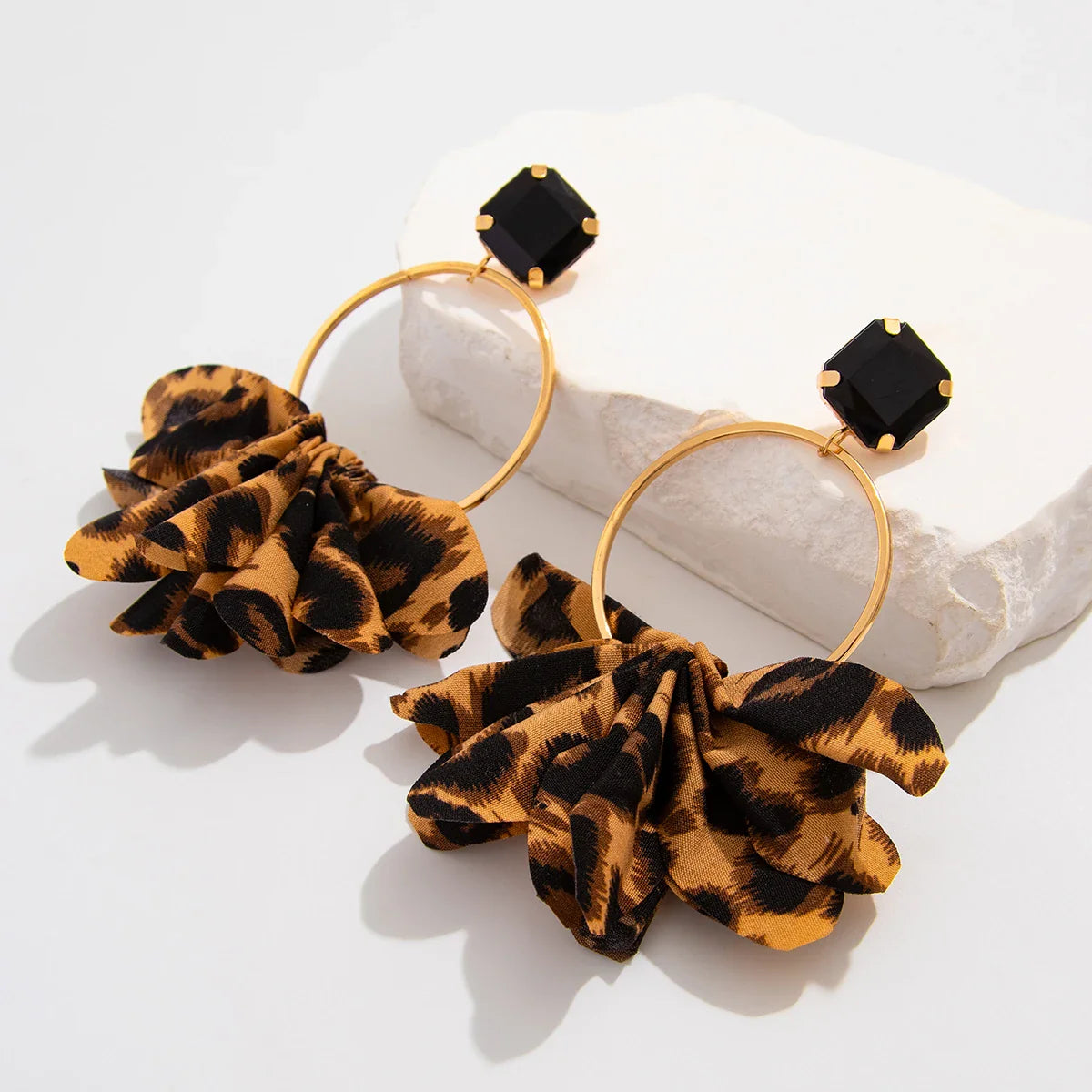 Leopard Pendant Earrings