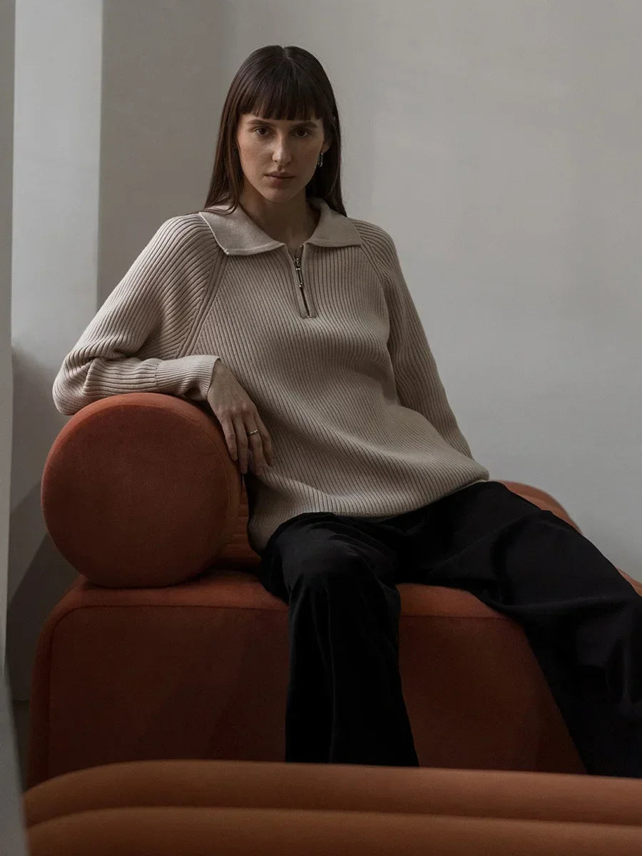Marceau Ribbed Half-Zip Sweater