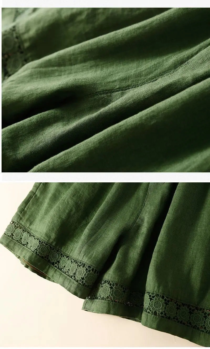 Lenora Embroidered Linen Shorts