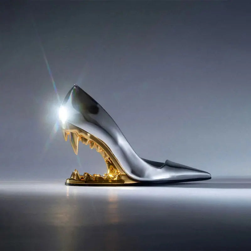 Panther Teeth High-Heel Stiletto Pumps