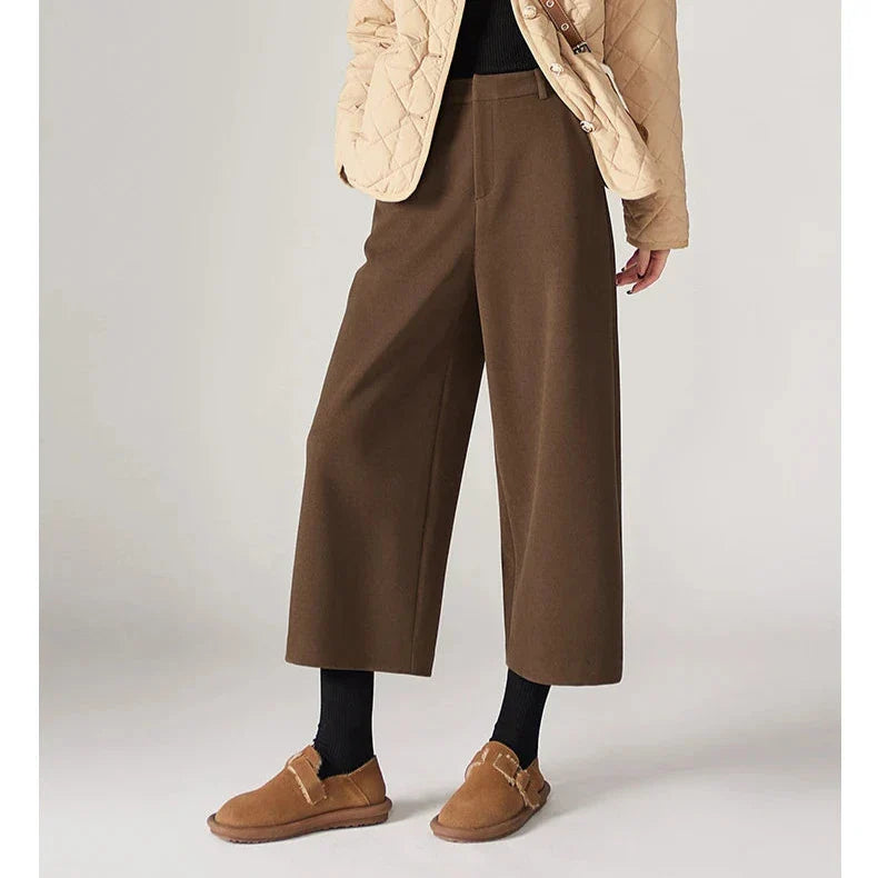 Autumn Woolen Wide Leg Pants